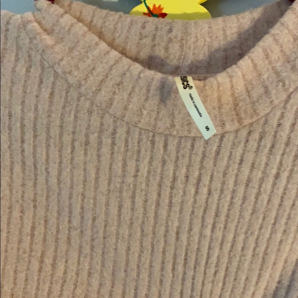 Pink Fuzzy Ribbed Sweater - Picture 2 of 3